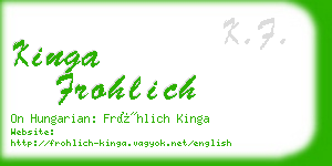 kinga frohlich business card